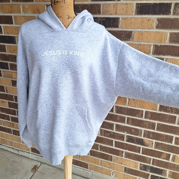 SOLD "Jesus Is King" Gray Hoodie - Picture 7 of 9